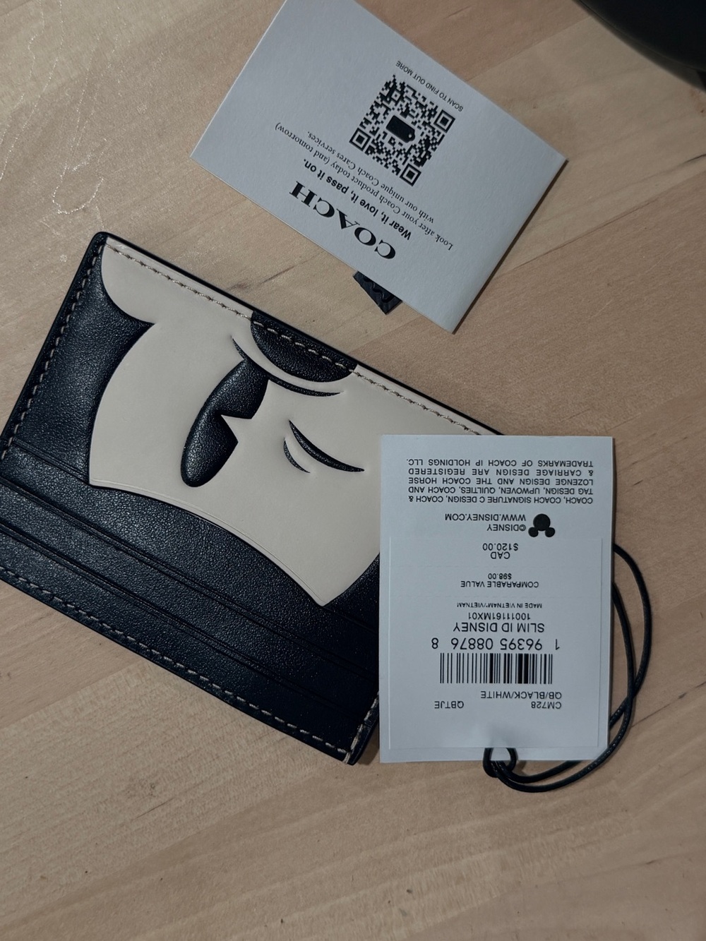 Coach Black and Cream Mickey Mouse Disney Card Holder